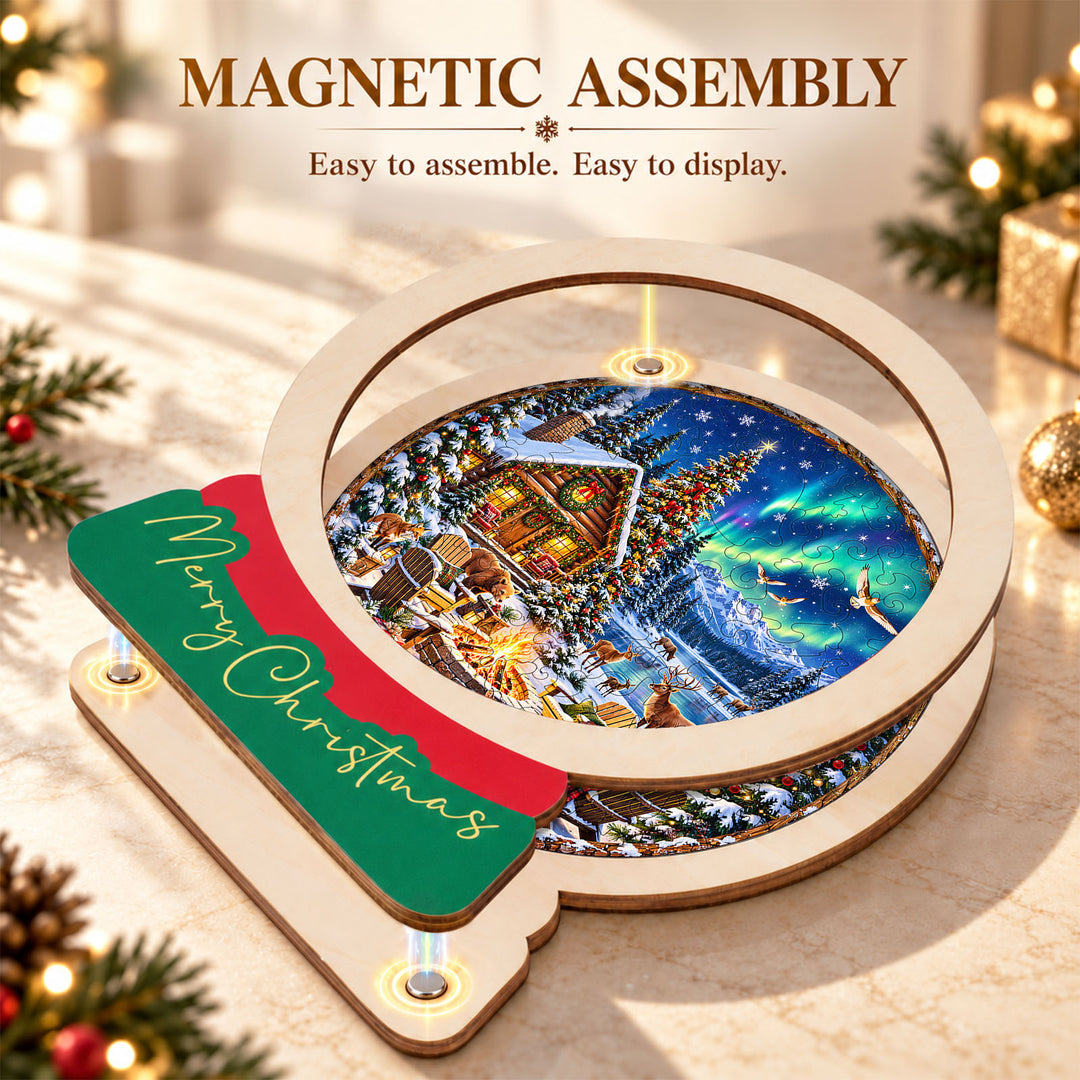 Magnetic Frame Wooden Puzzle - Aurora Christmas Camp