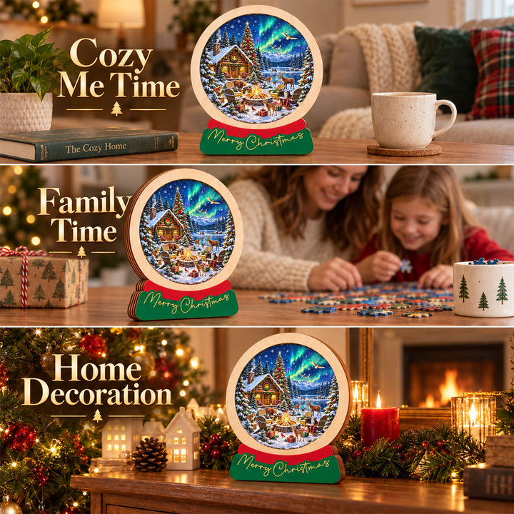 Magnetic Frame Wooden Puzzle - Aurora Christmas Camp