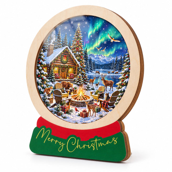 Magnetic Frame Wooden Puzzle - Aurora Christmas Camp