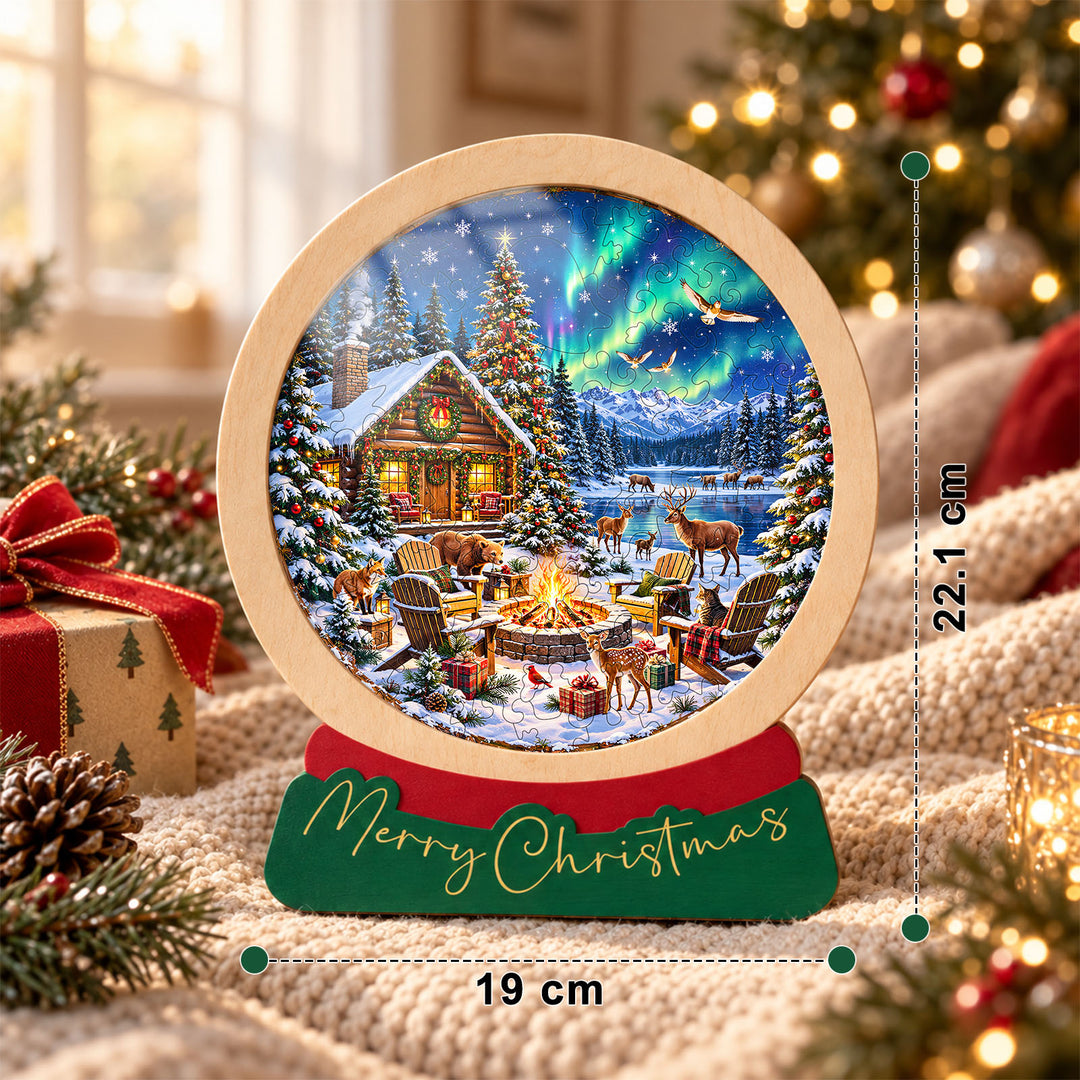 Magnetic Frame Wooden Puzzle - Aurora Christmas Camp