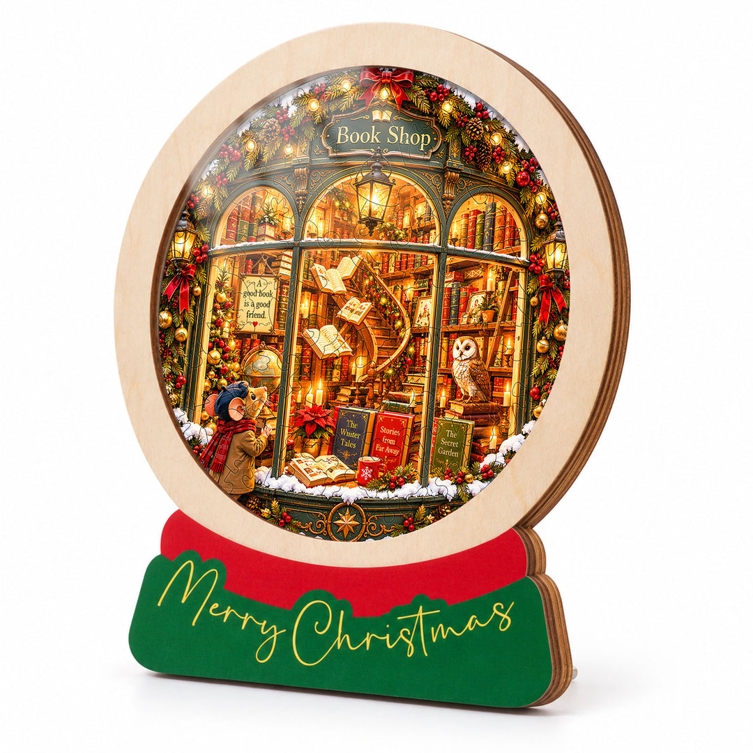 Magnetic Frame Wooden Puzzle - Enchanted Christmas Bookshop