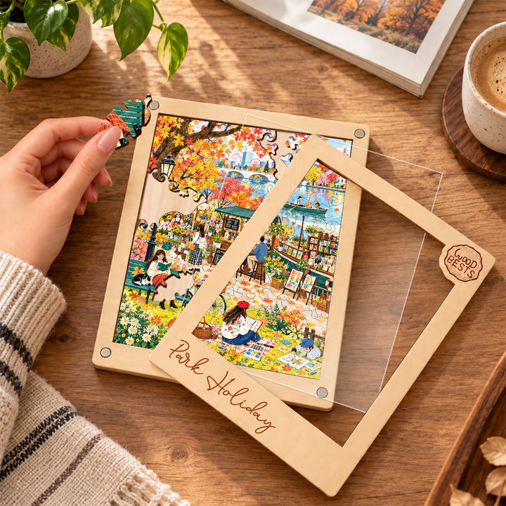 Magnetic Frame Wooden Puzzle - Park Holiday