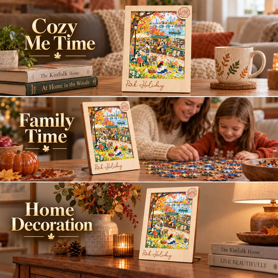 Magnetic Frame Wooden Puzzle - Park Holiday