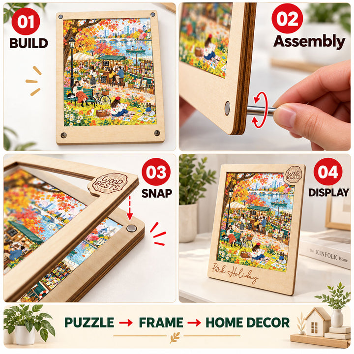 Magnetic Frame Wooden Puzzle - Park Holiday