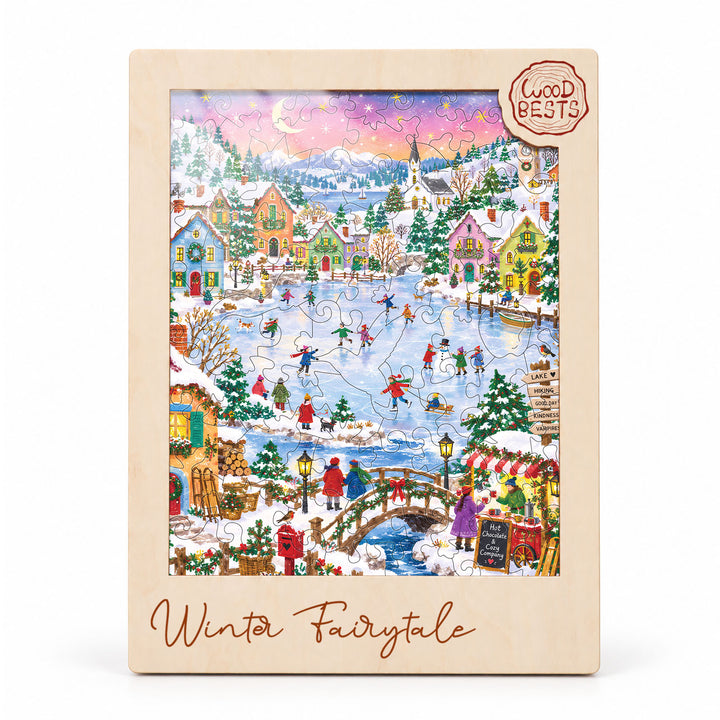 Magnetic Frame Wooden Puzzle - Winter Fairytale
