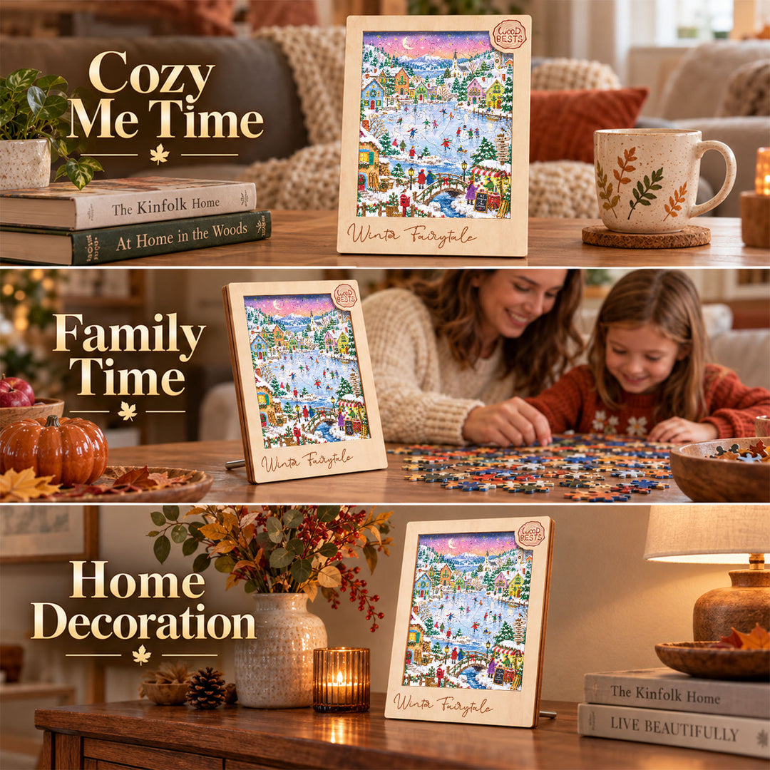 Magnetic Frame Wooden Puzzle - Winter Fairytale