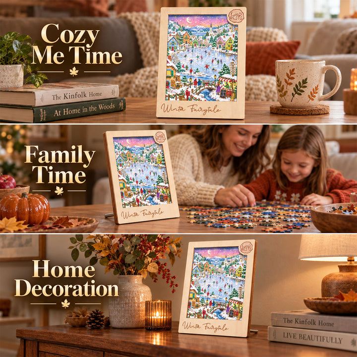Magnetic Frame Wooden Puzzle - Winter Fairytale