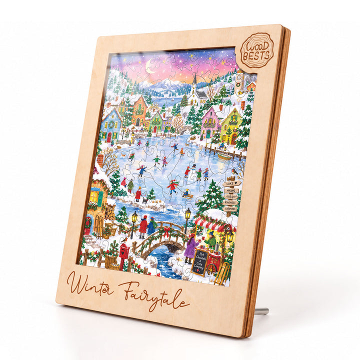 Magnetic Frame Wooden Puzzle - Winter Fairytale