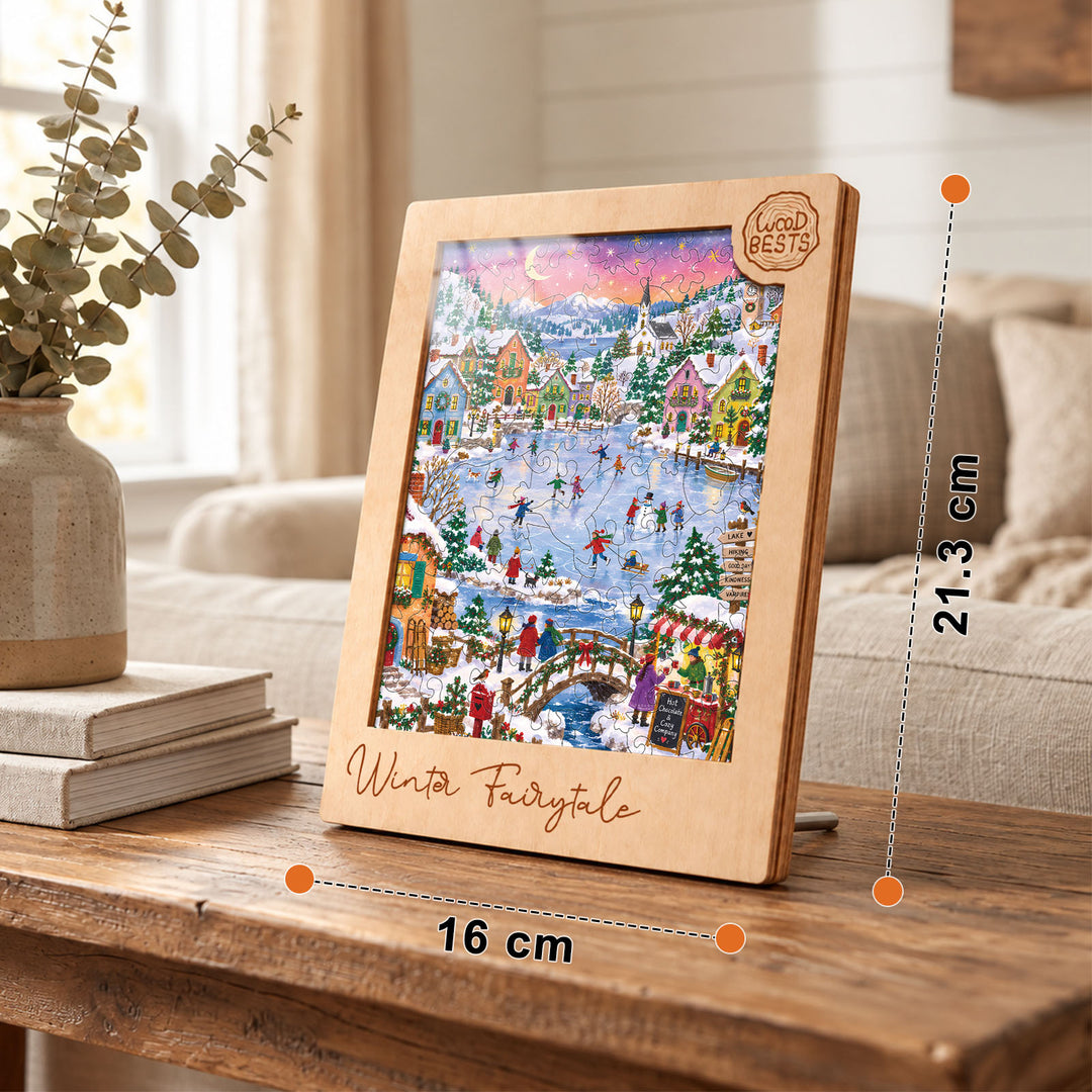 Magnetic Frame Wooden Puzzle - Winter Fairytale