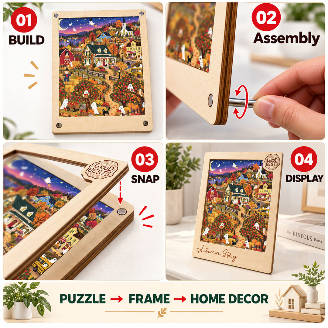 Magnetic Frame Wooden Puzzle - Autumn Story