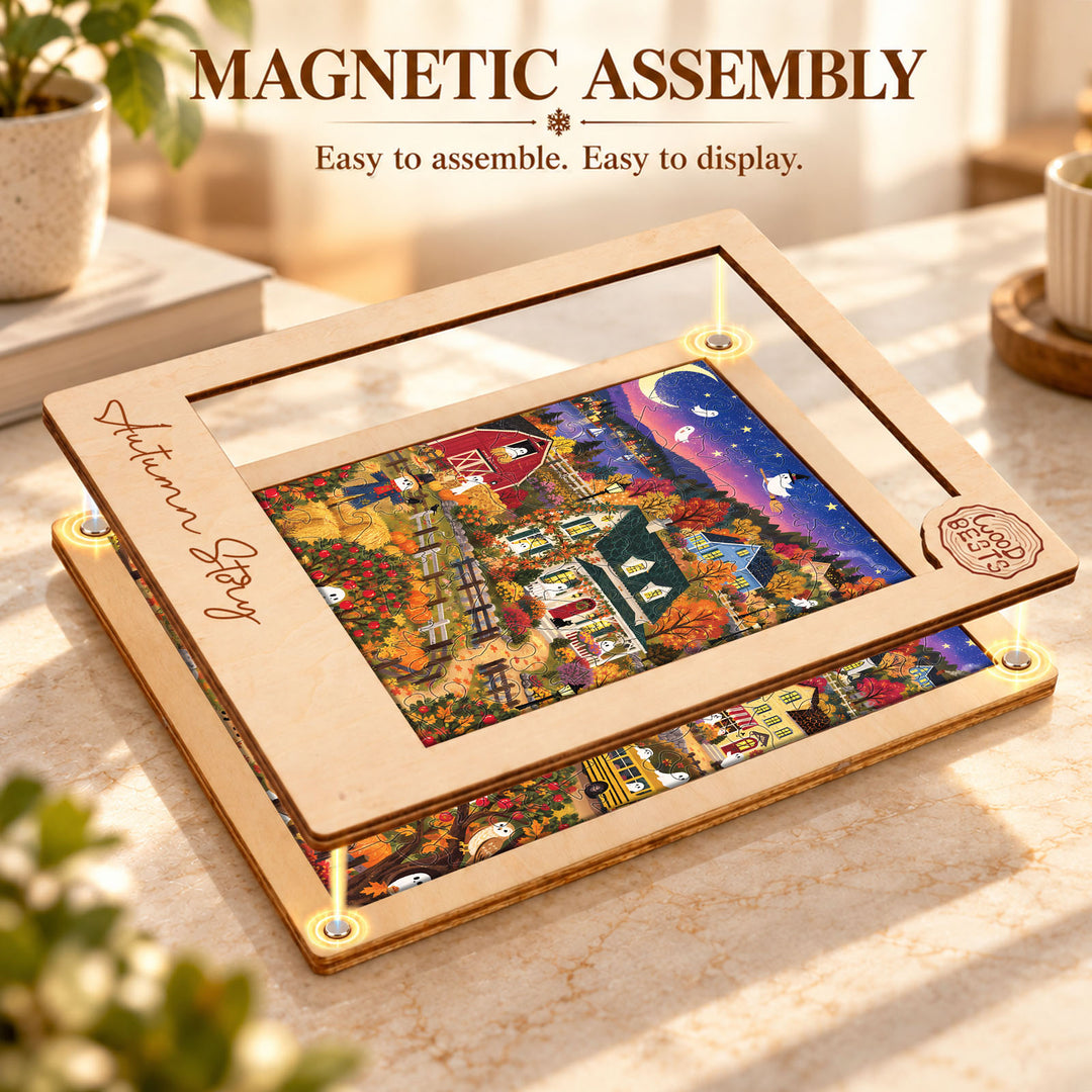 Magnetic Frame Wooden Puzzle - Autumn Story