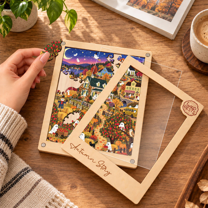 Magnetic Frame Wooden Puzzle - Autumn Story