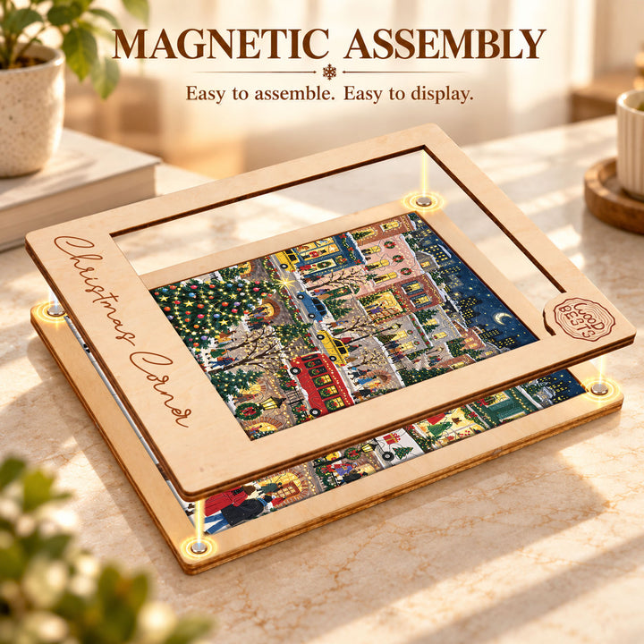 Magnetic Frame Wooden Puzzle - Christmas Corner