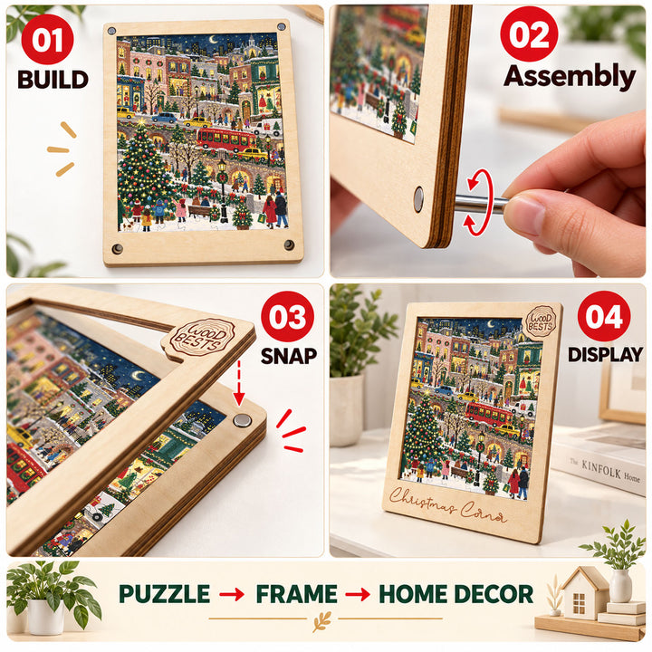 Magnetic Frame Wooden Puzzle - Christmas Corner