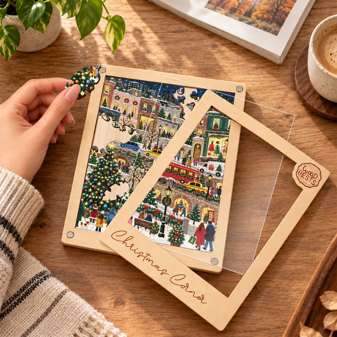 Magnetic Frame Wooden Puzzle - Christmas Corner