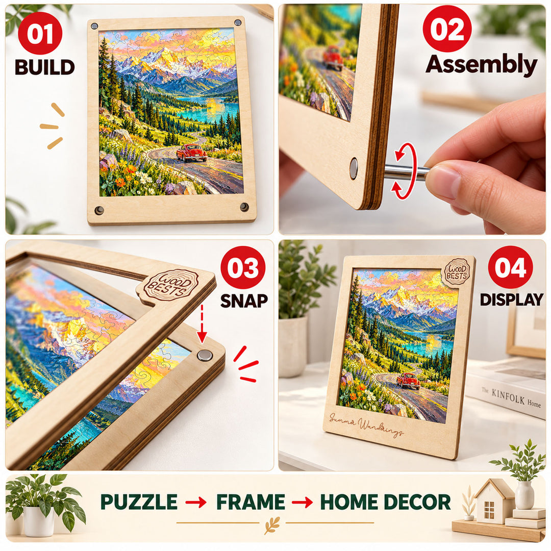 Magnetic Frame Wooden Puzzle - Summer Wanderings