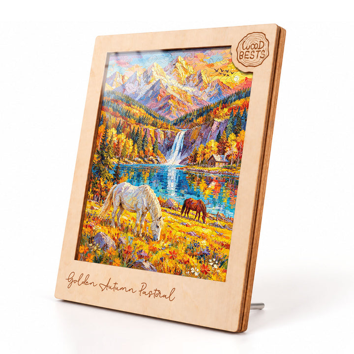 Magnetic Frame Wooden Puzzle - Golden Autumn Pastoral
