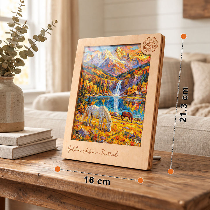 Magnetic Frame Wooden Puzzle - Golden Autumn Pastoral
