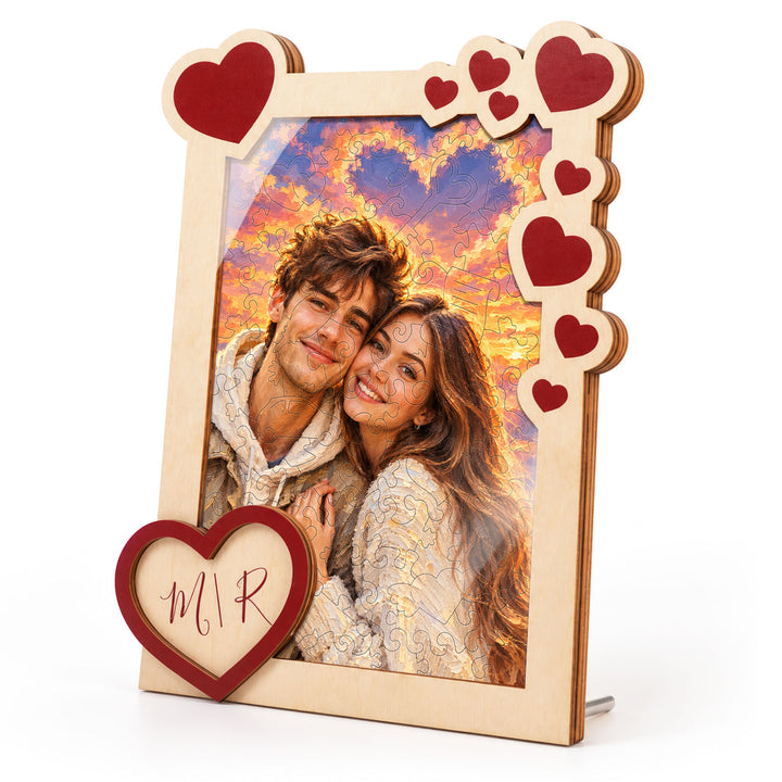 Magnetic Frame Wooden Puzzle - Custom couple photos