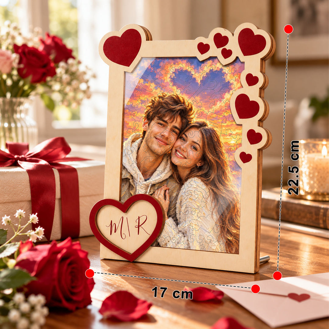 Magnetic Frame Wooden Puzzle - Custom couple photos