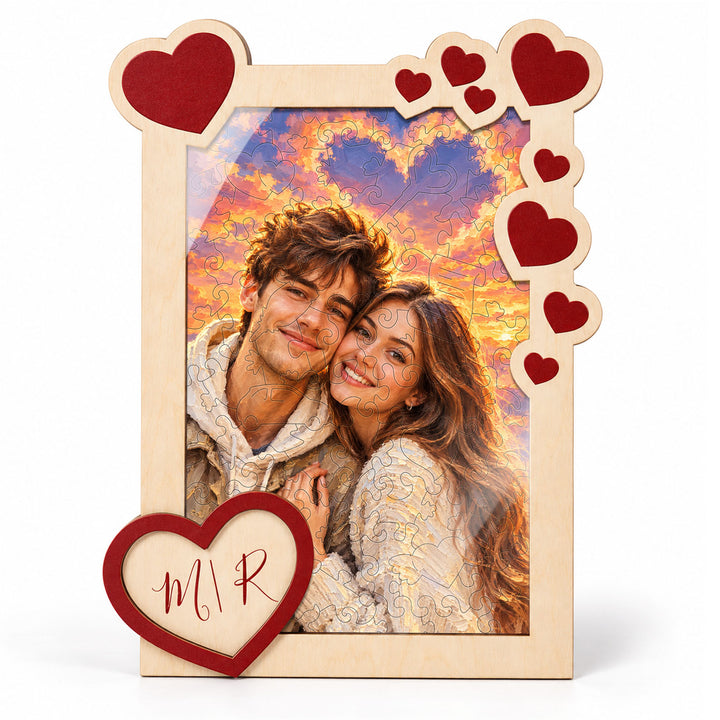 Magnetic Frame Wooden Puzzle - Custom couple photos
