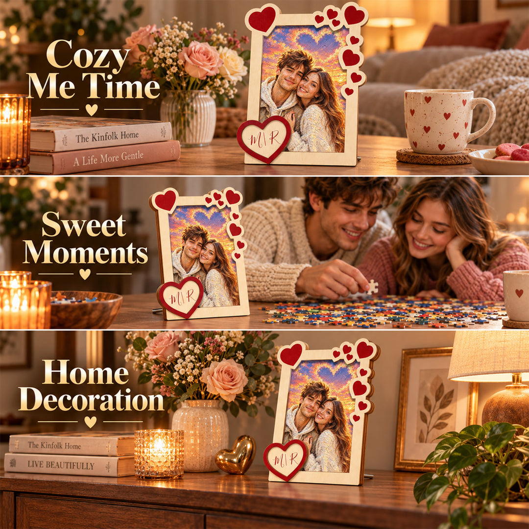 Magnetic Frame Wooden Puzzle - Custom couple photos