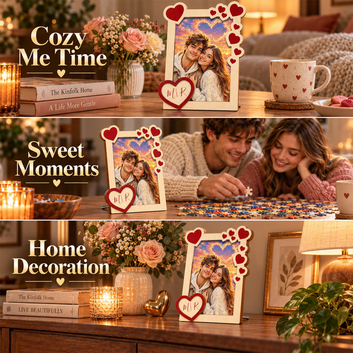 Magnetic Frame Wooden Puzzle - Custom couple photos