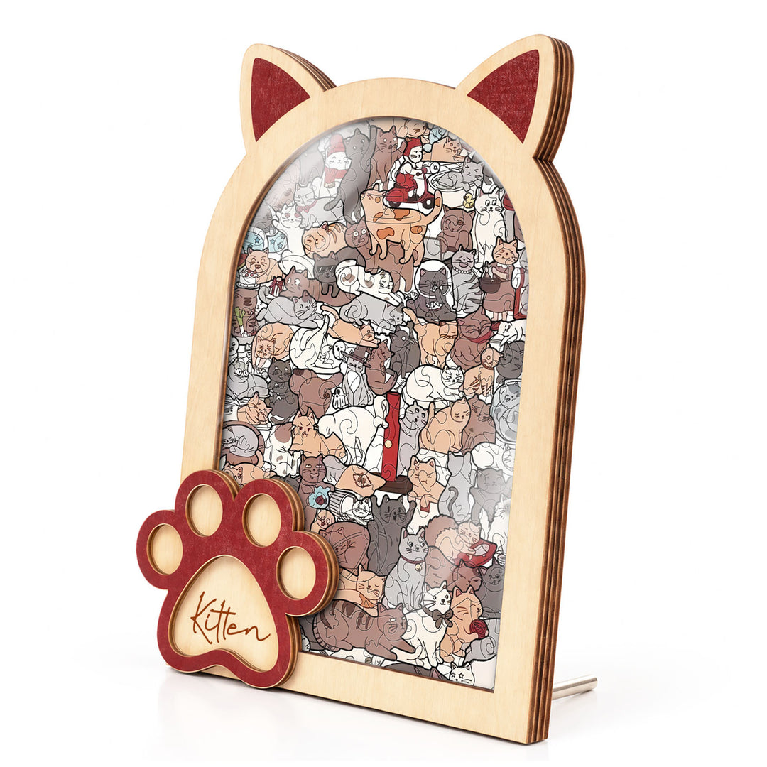 Magnetic Frame Wooden Puzzle - Kitten-2