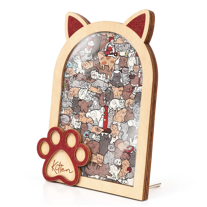 Magnetic Frame Wooden Puzzle - Kitten-2
