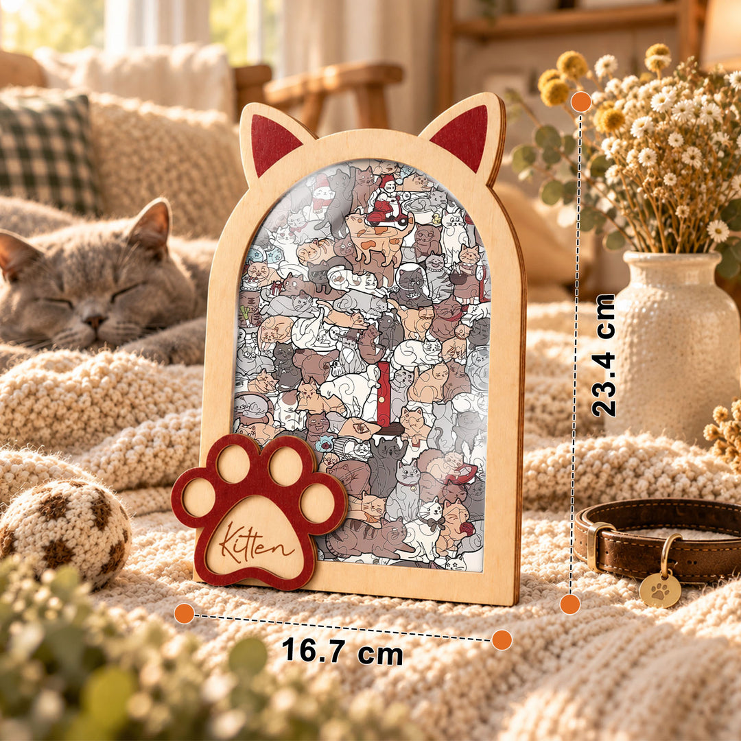 Magnetic Frame Wooden Puzzle - Kitten-2