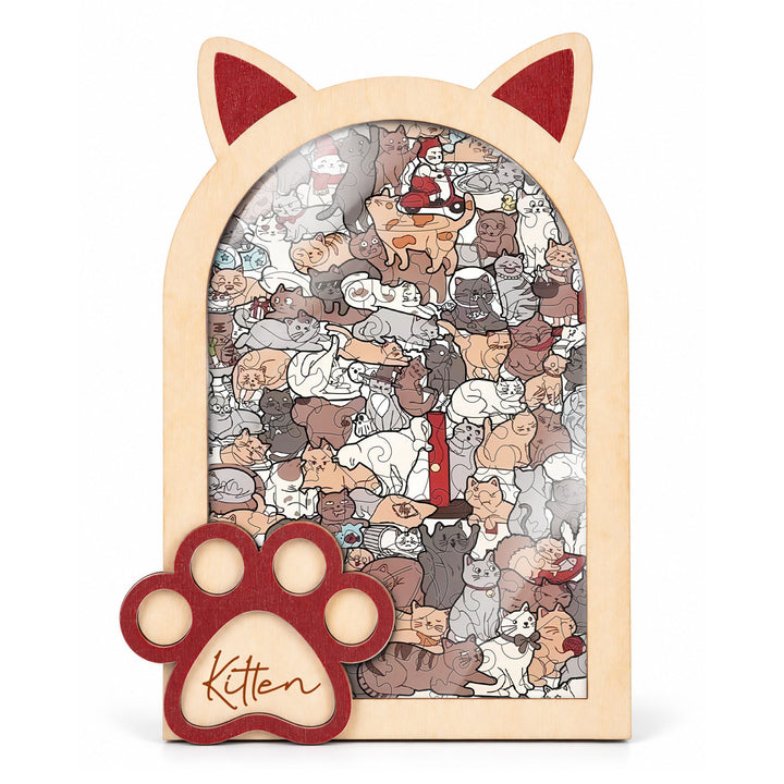 Magnetic Frame Wooden Puzzle - Kitten-2