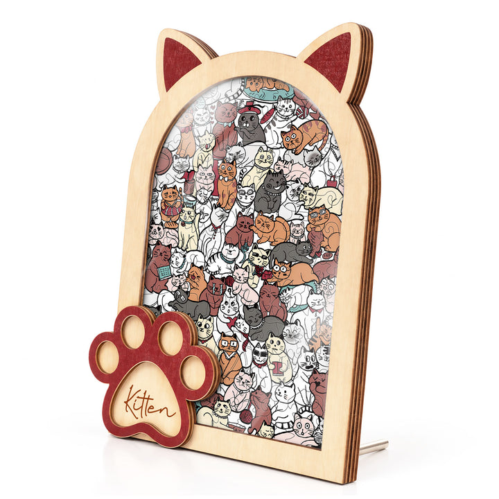 Magnetic Frame Wooden Puzzle - Kitten-3