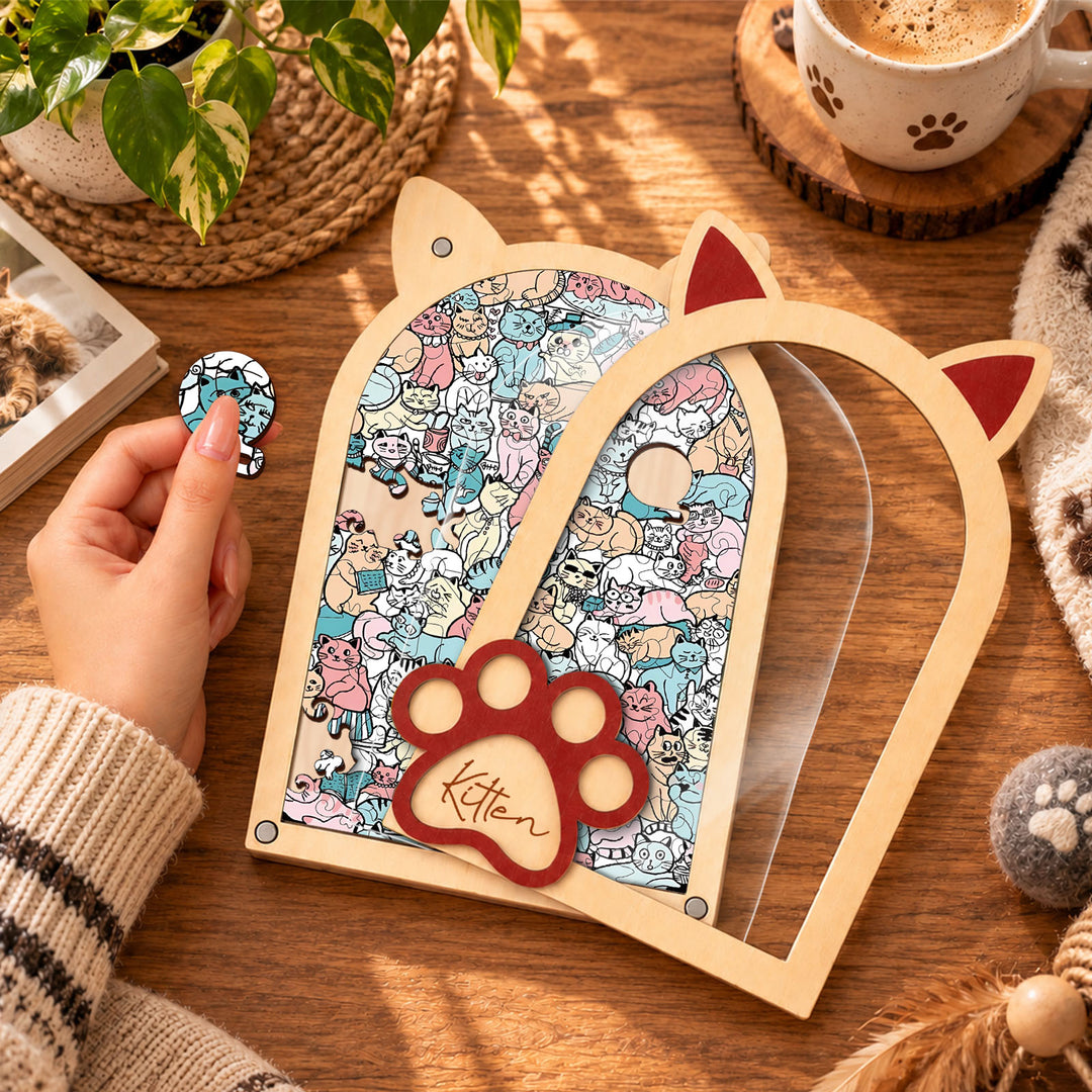 Magnetic Frame Wooden Puzzle - Kitten-4