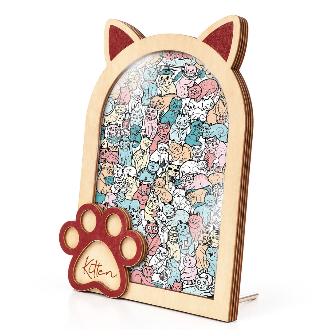 Magnetic Frame Wooden Puzzle - Kitten-4