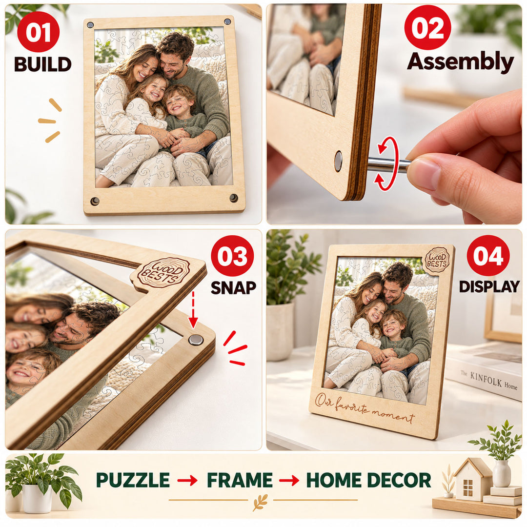 Magnetic Frame Wooden Puzzle - Custom photos