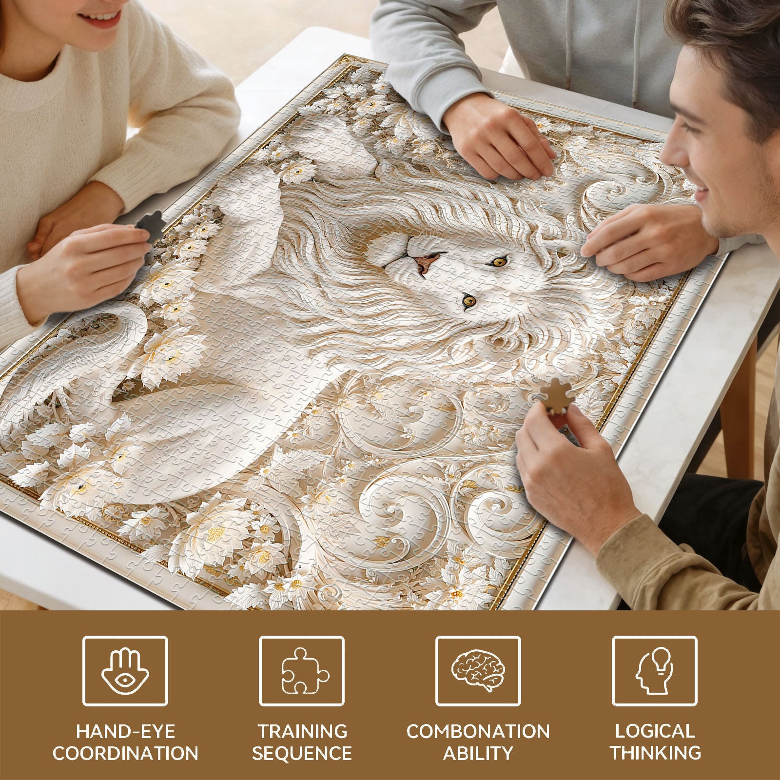 White Lion Guardian 1000 Piece Puzzle
