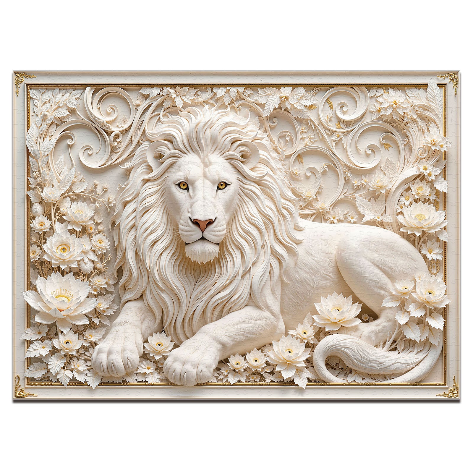 White Lion Guardian 1000 Piece Puzzle