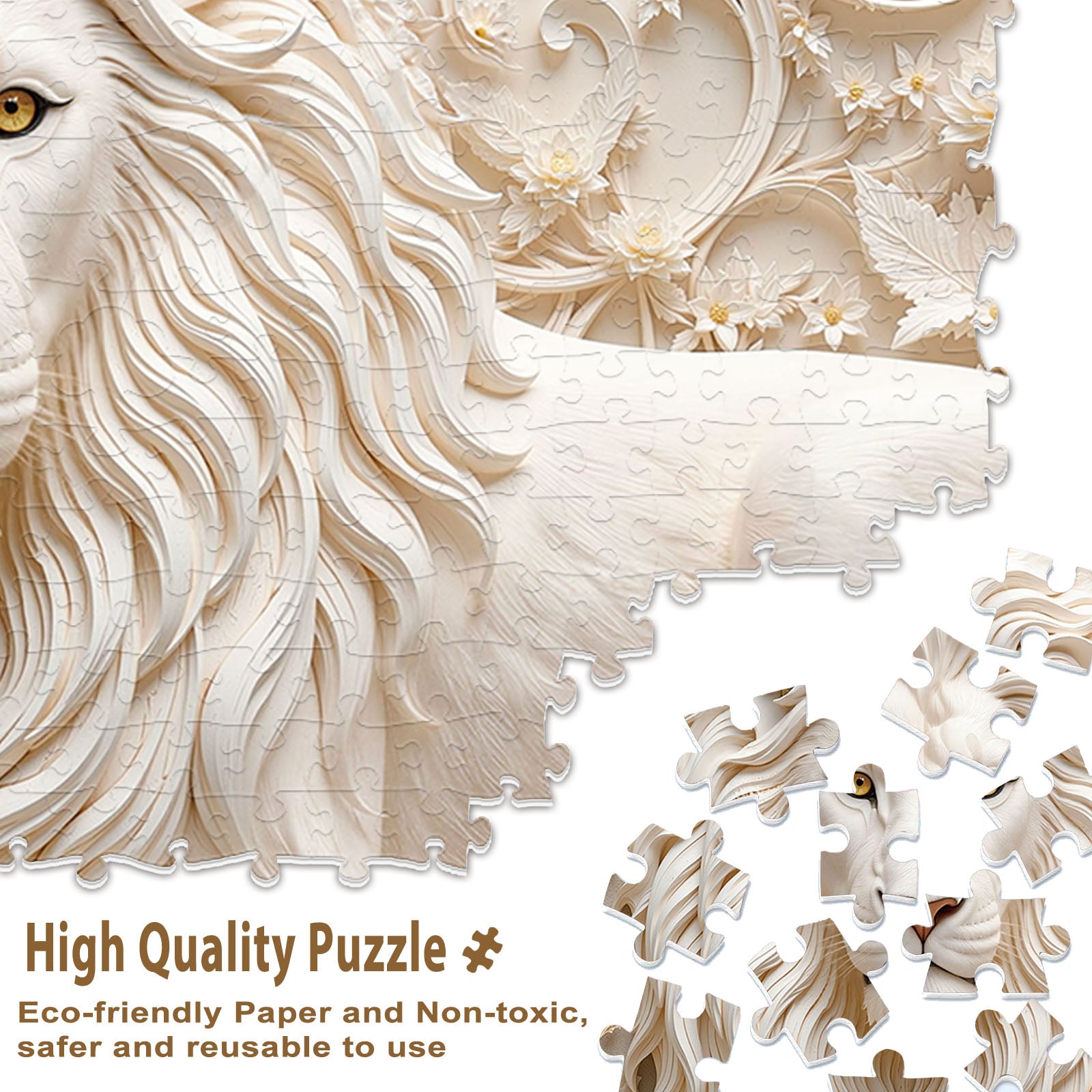White Lion Guardian 1000 Piece Puzzle