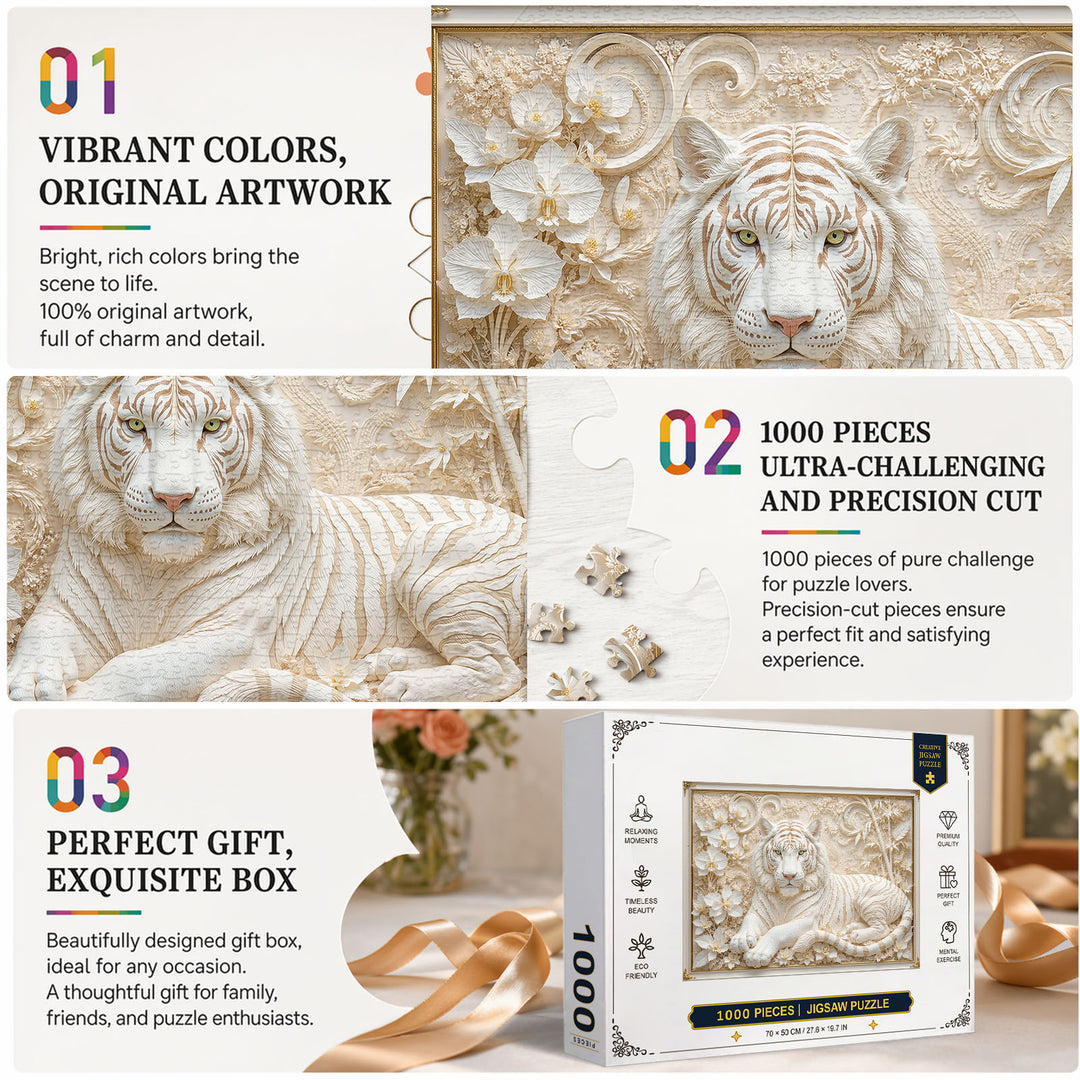 White Tiger Majesty 1000 Piece Puzzle