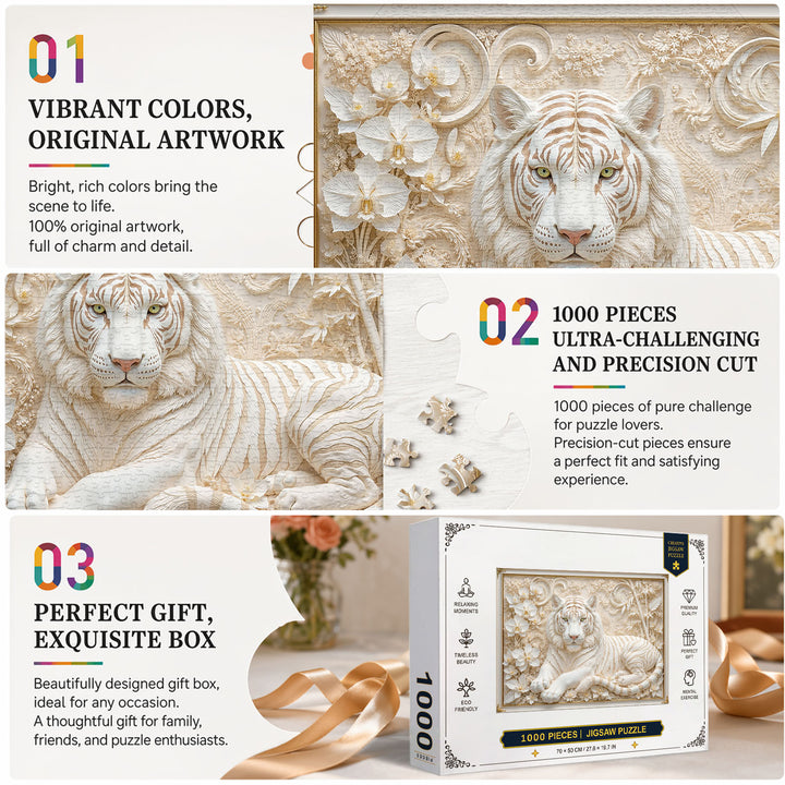 White Tiger Majesty 1000 Piece Puzzle
