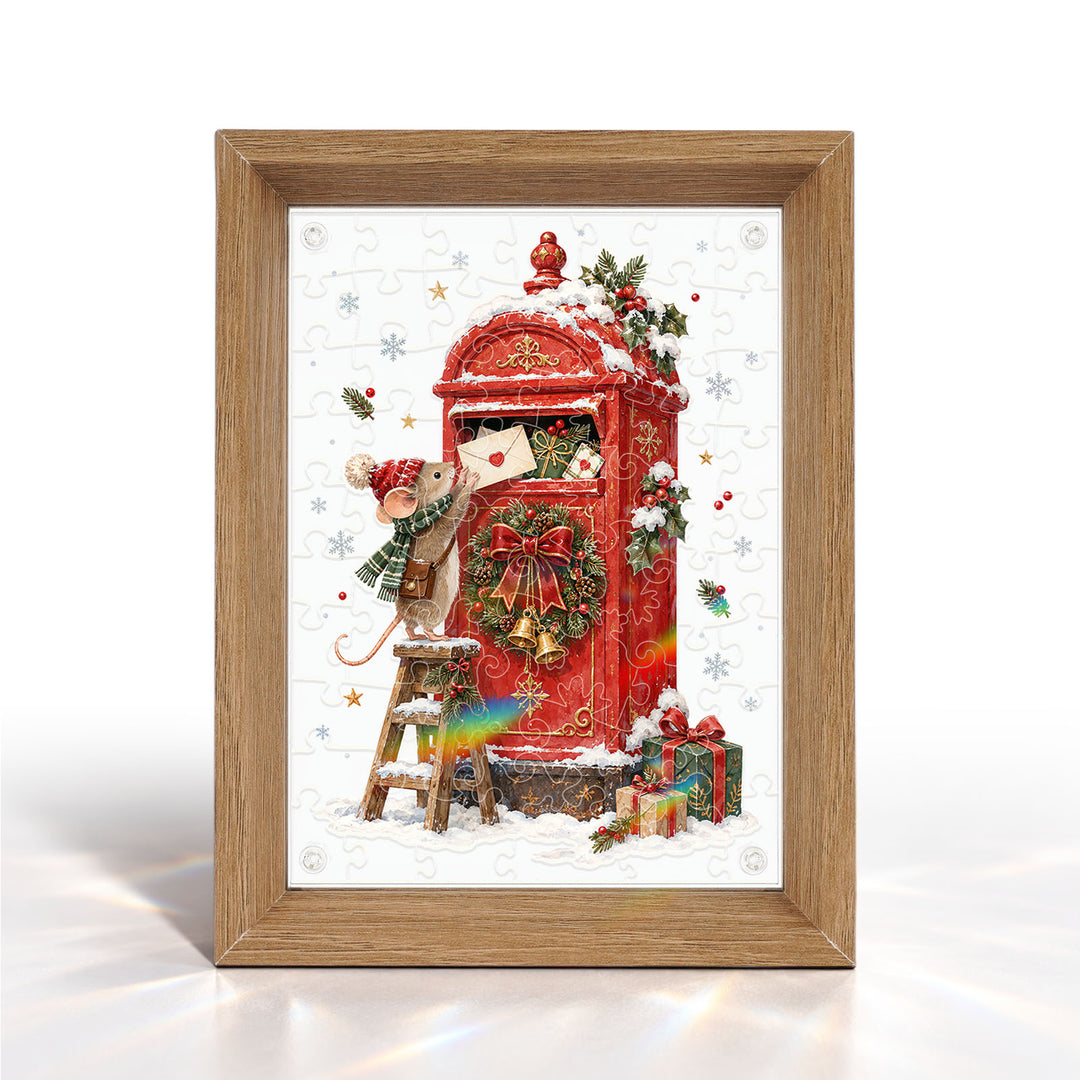 Double Sided Acrylic Jigsaw - Winter Christmas Messenger