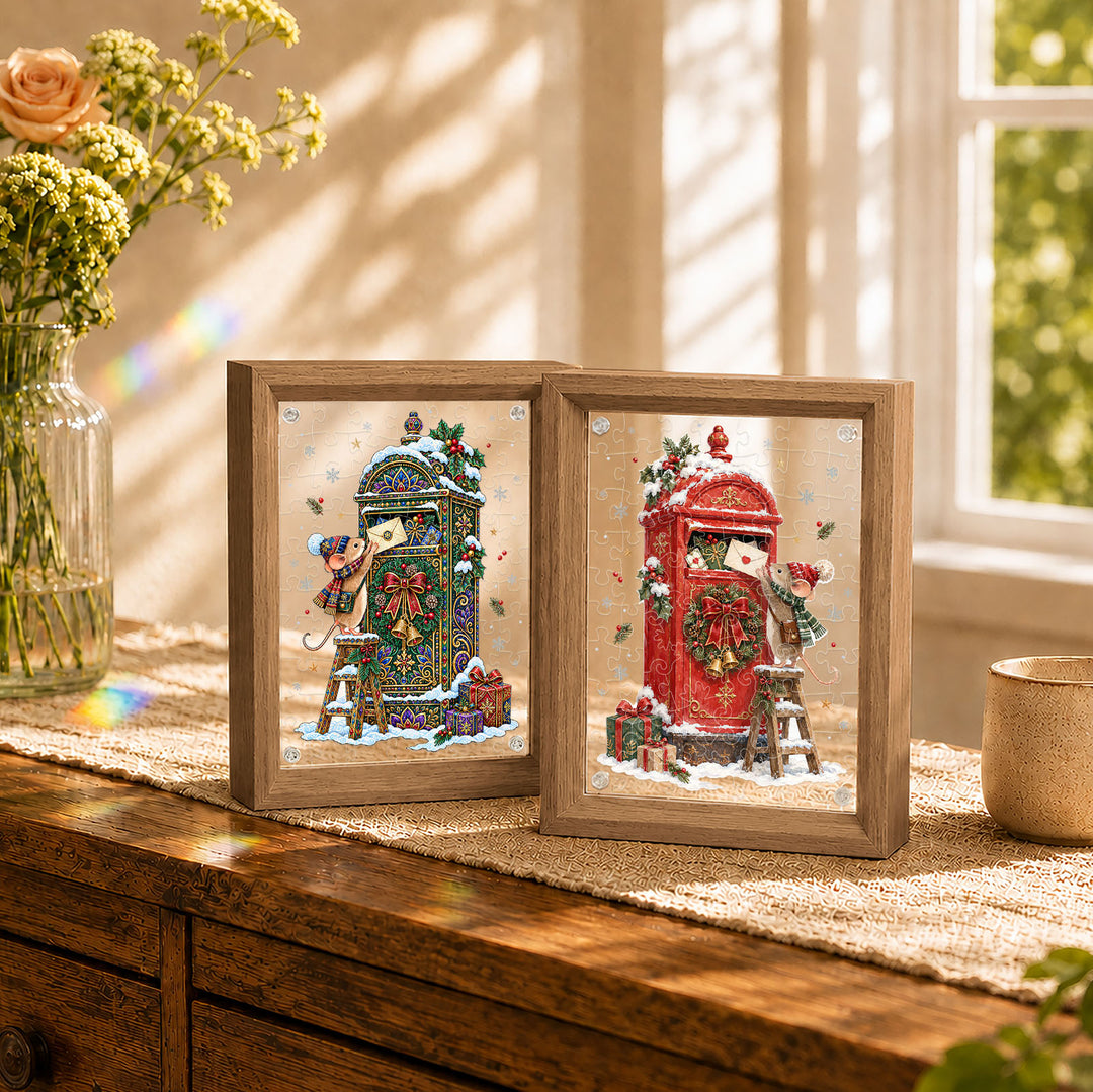 Double Sided Acrylic Jigsaw - Winter Christmas Messenger