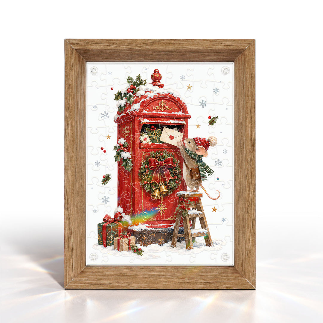 Double Sided Acrylic Jigsaw - Winter Christmas Messenger