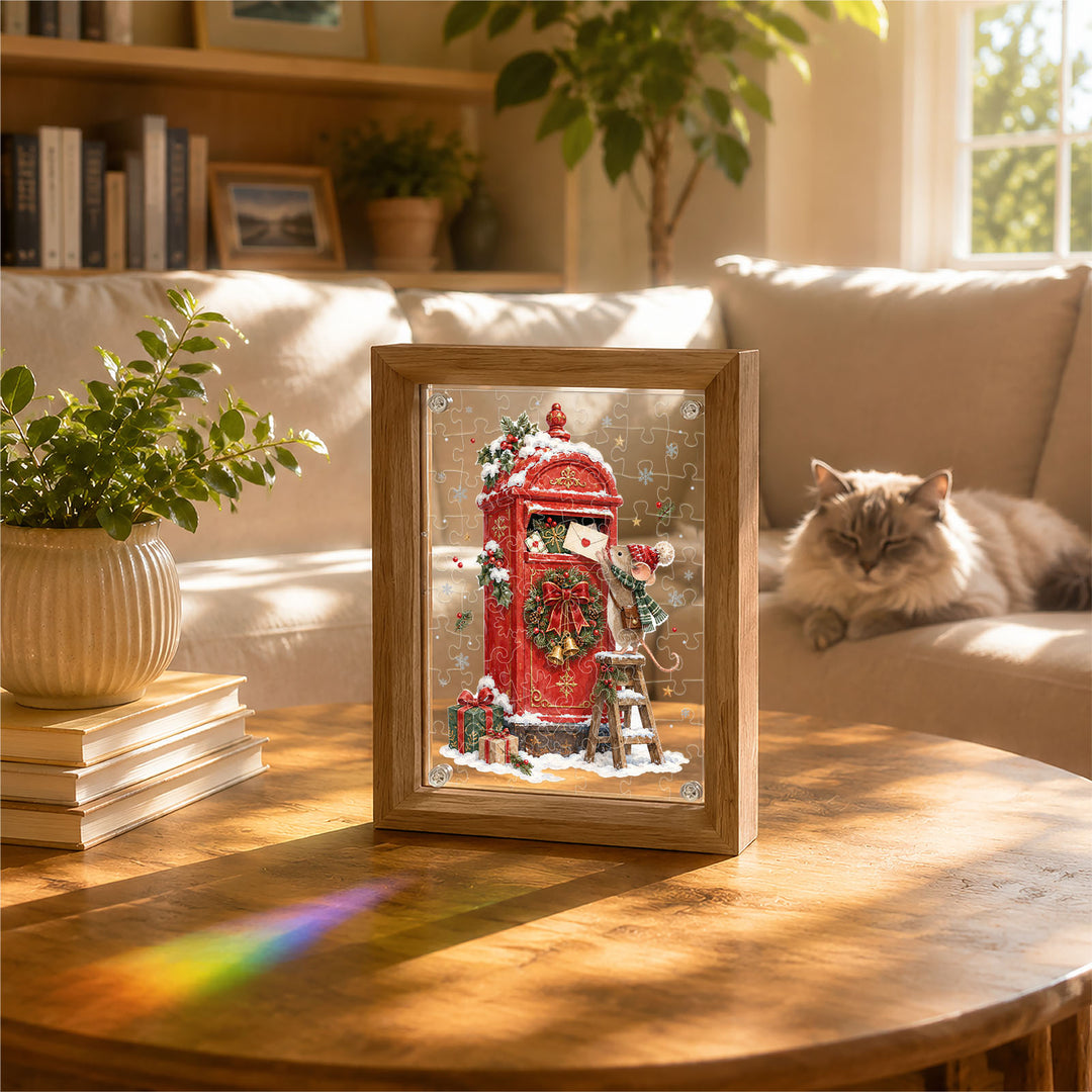 Double Sided Acrylic Jigsaw - Winter Christmas Messenger