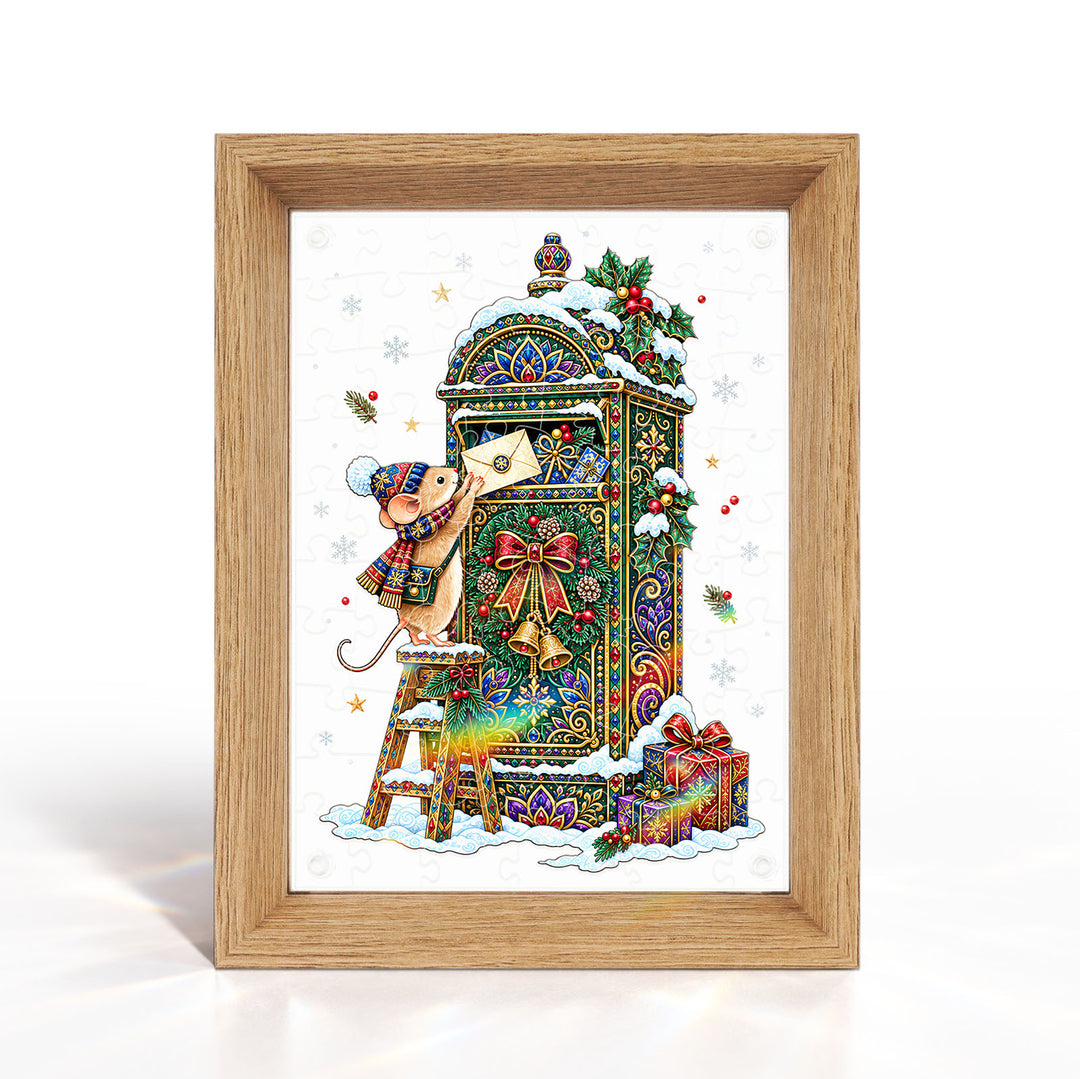 Double Sided Acrylic Jigsaw - Winter Christmas Messenger