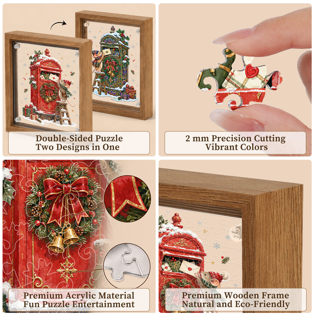 Double Sided Acrylic Jigsaw - Winter Christmas Messenger