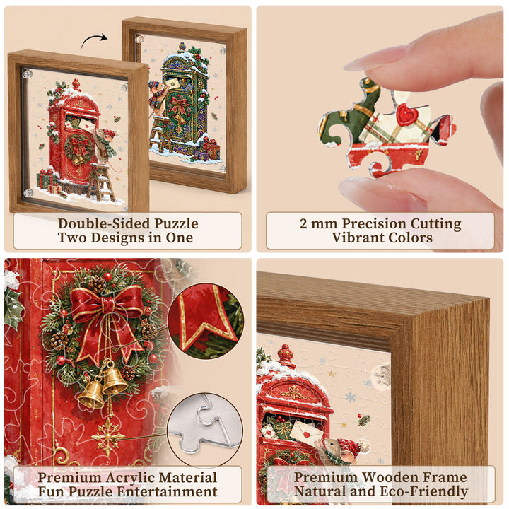 Double Sided Acrylic Jigsaw - Winter Christmas Messenger