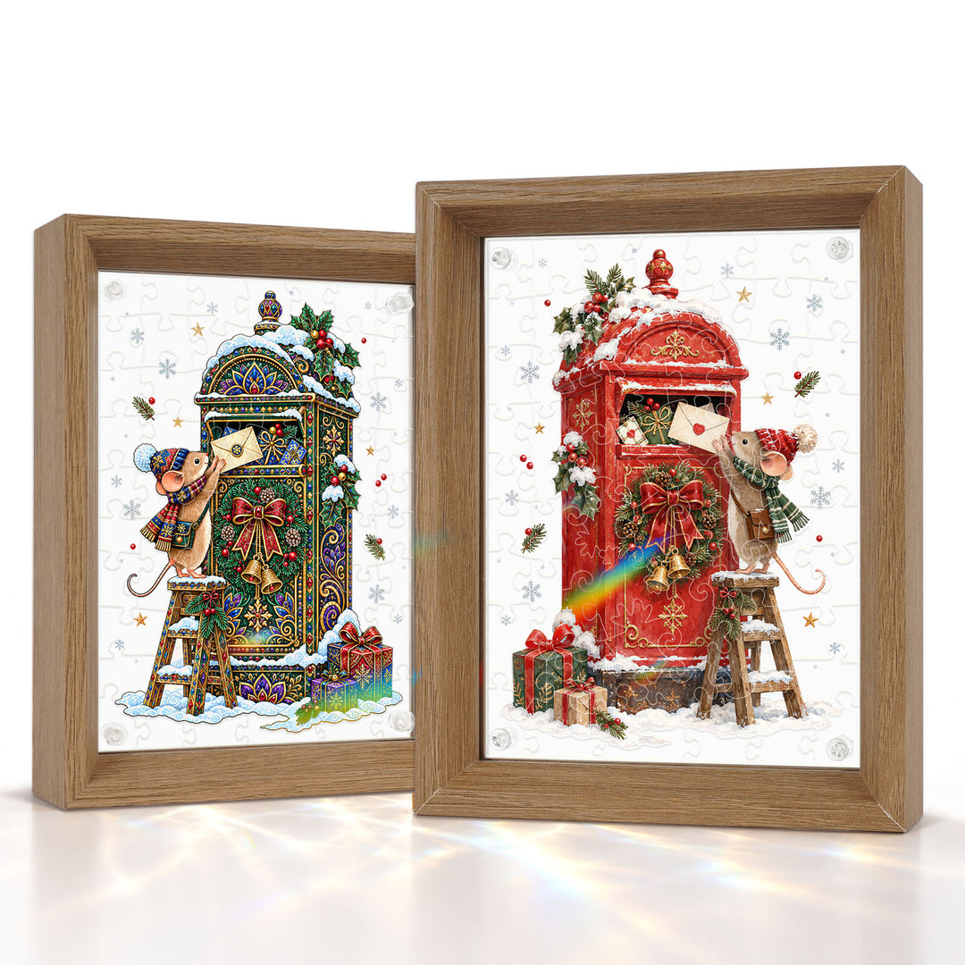 Double Sided Acrylic Jigsaw - Winter Christmas Messenger