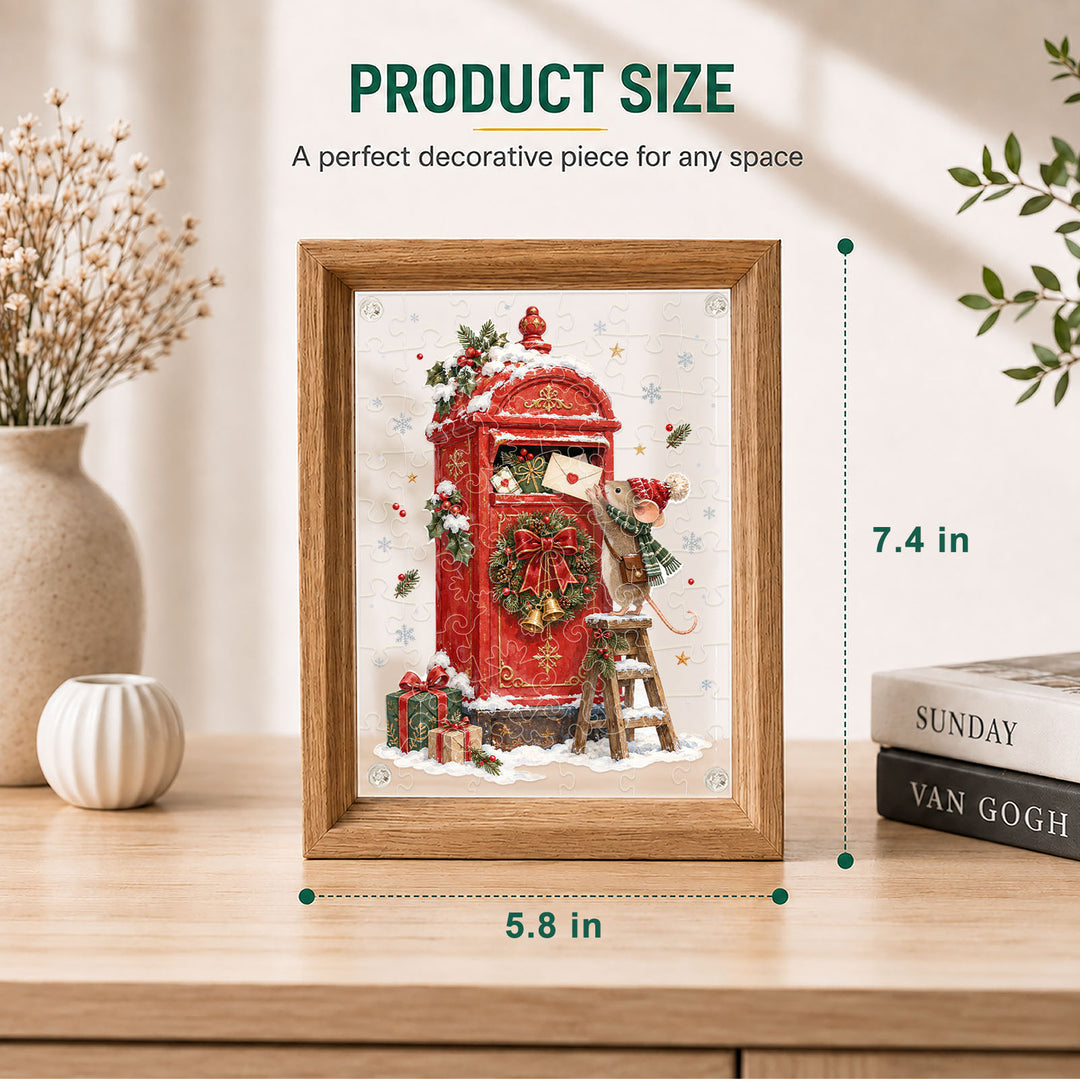 Double Sided Acrylic Jigsaw - Winter Christmas Messenger