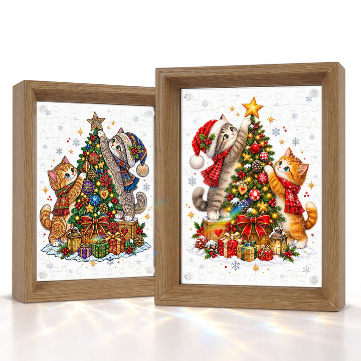 Double Sided Acrylic Jigsaw - Starlit Christmas Guardians